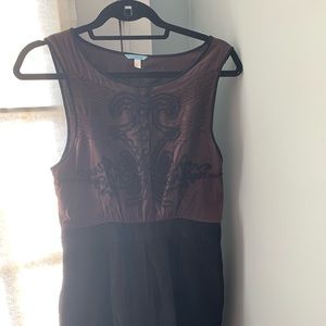 Anthropologie Black and Brown Dress